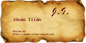 Jónás Ilián névjegykártya